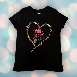 Girl’s Christmas Holiday Short Sleeve Tee Shirt Top Size 8